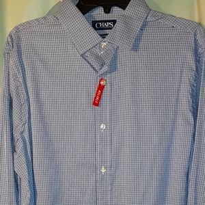 2 Ralph Lauren chaps button down shirts set of two blue plaid men's large
